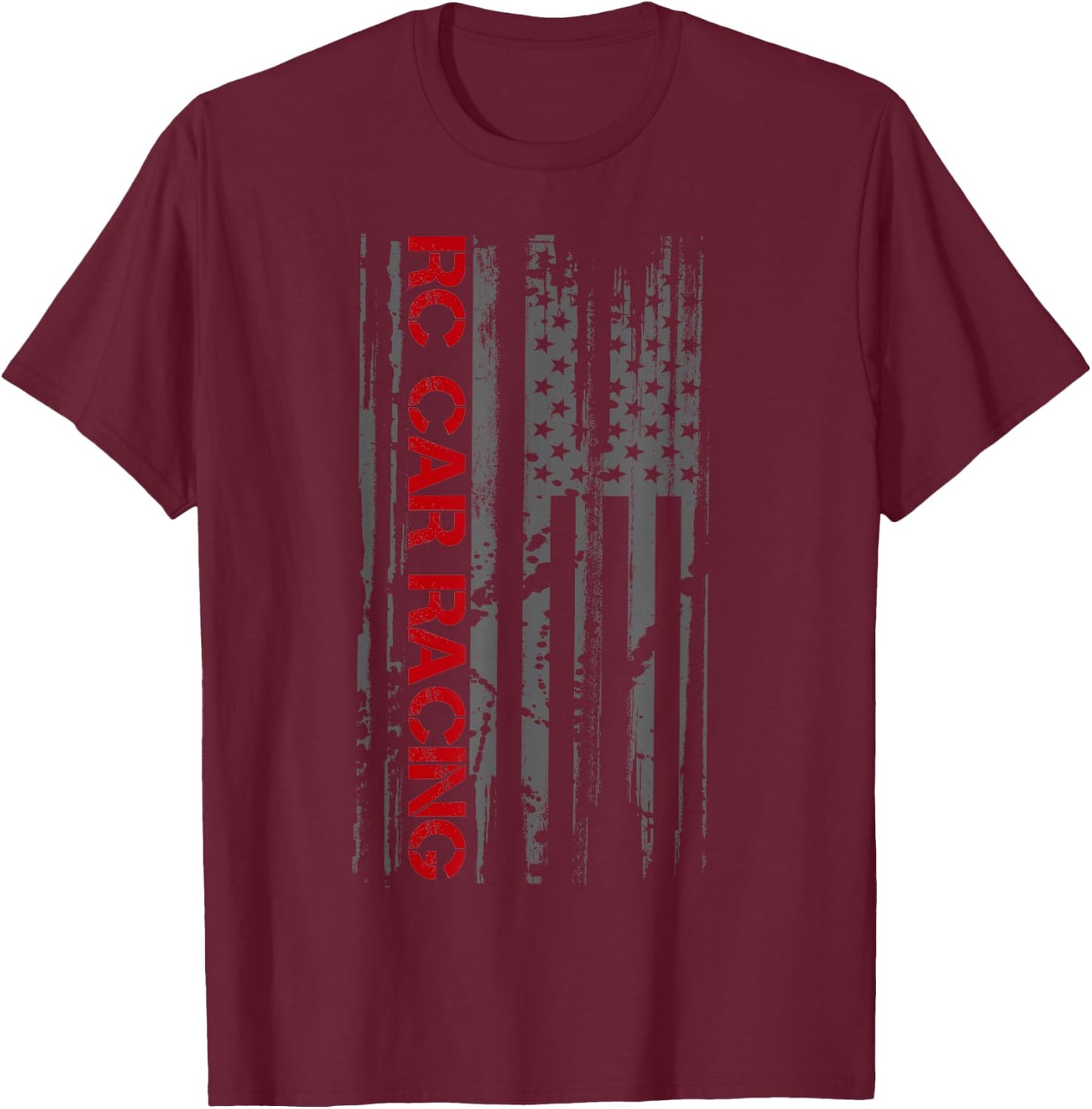 RC Racing American Flag Remote Radio Controlled RC Car T-Shirt - T-Shirt | Maroon