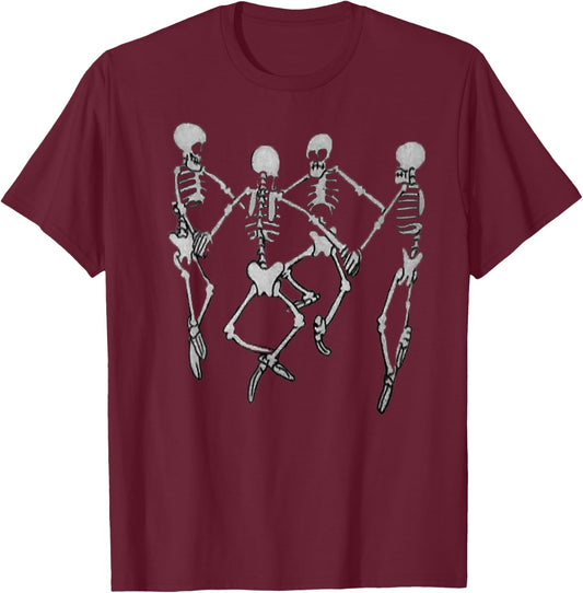 Spooky meme dancing skeletons T-Shirt - T-Shirt | Maroon