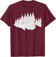 Crappie Fishing - Forest Treeline Panfish Fisherman T-Shirt - T-Shirt | Maroon