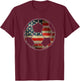 American Flag on Soccer Ball - Soccer Ball Flag T-Shirt - T-Shirt | Maroon