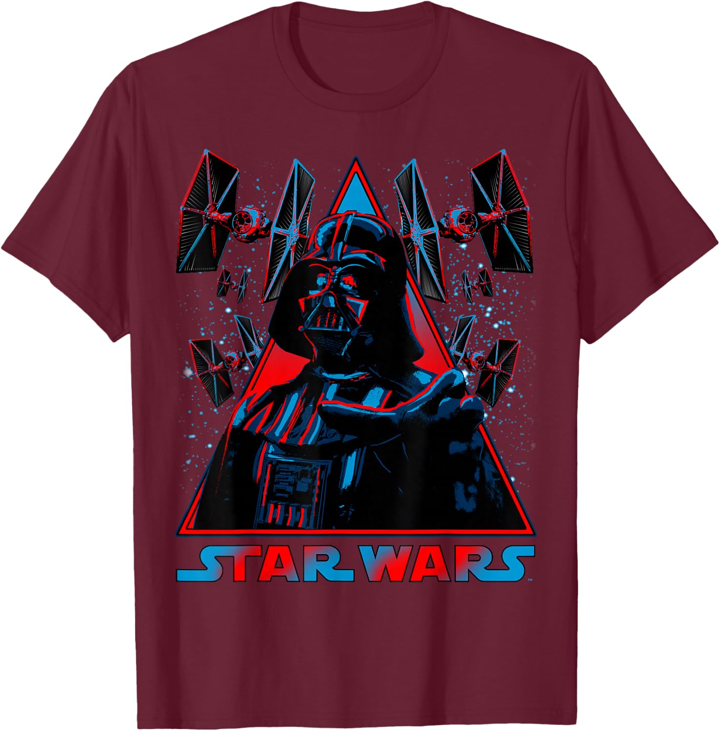 Star Wars Darth Vader Triangle Choke Badge Graphic T-Shirt - T-Shirt | Maroon