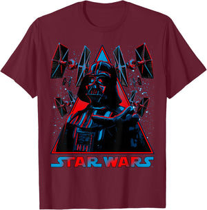 Star Wars Darth Vader Triangle Choke Badge Graphic T-Shirt - T-Shirt | Maroon