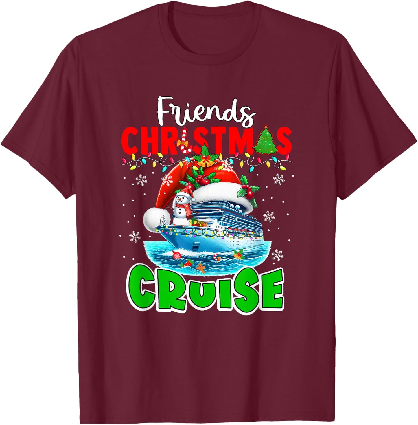 Friends Christmas Cruise Costume Cruise Ship Captain Lover T-Shirt - T-Shirt | Maroon