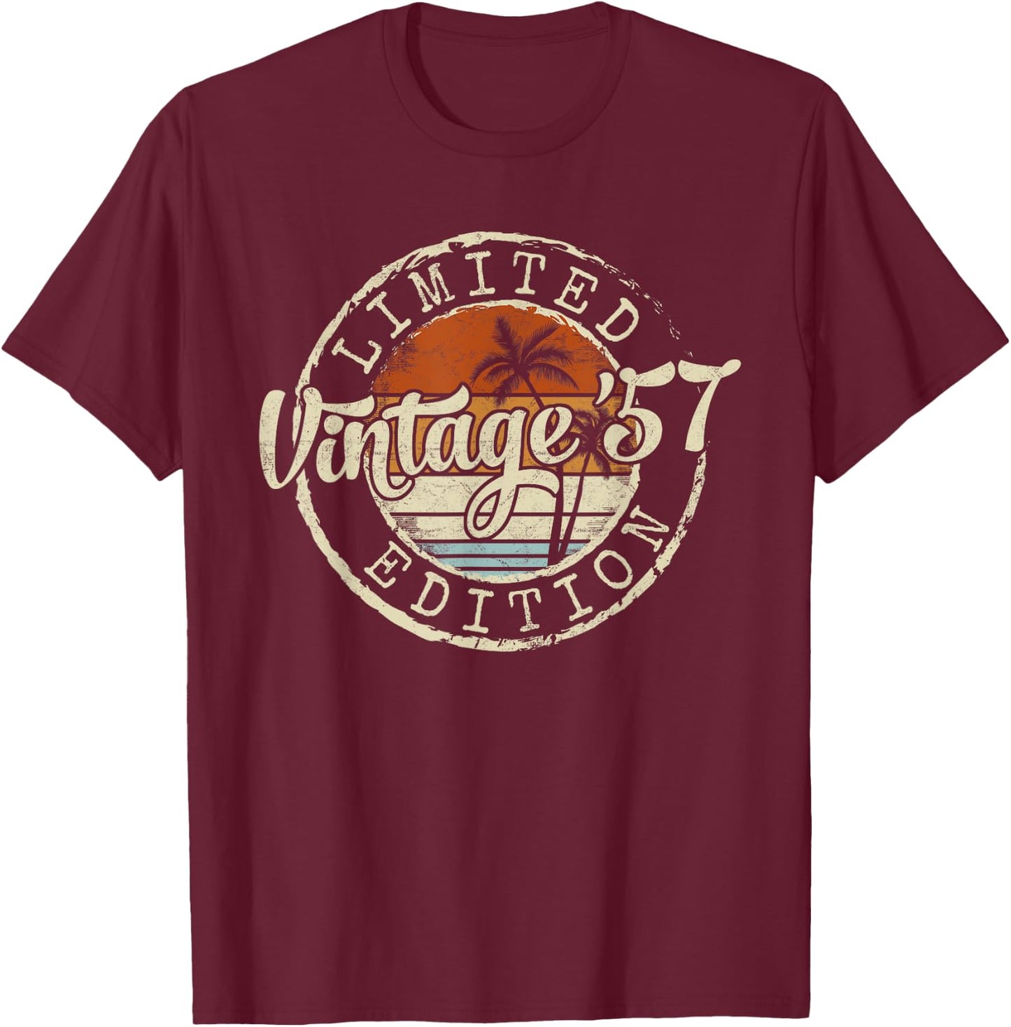 Vintage 1957 68th Birthday Gifts Women 68 Year Old T-Shirt - T-Shirt | Maroon