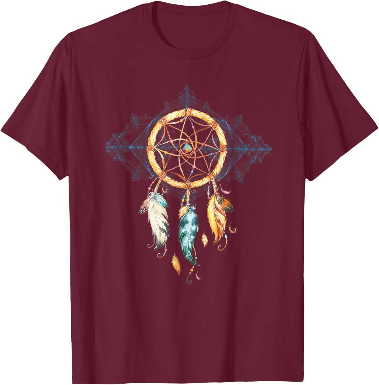 DREAM CATCHER VORTEX T SHIRT Shamanism Spiritual Meditation T-Shirt - T-Shirt | Maroon
