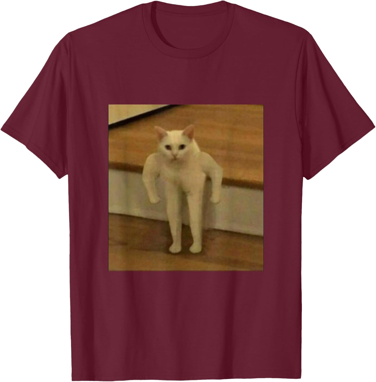 Buff Kitty Cat Cursed Long Dank Memes Kitty Internet Kitten T-Shirt - T-Shirt | Maroon