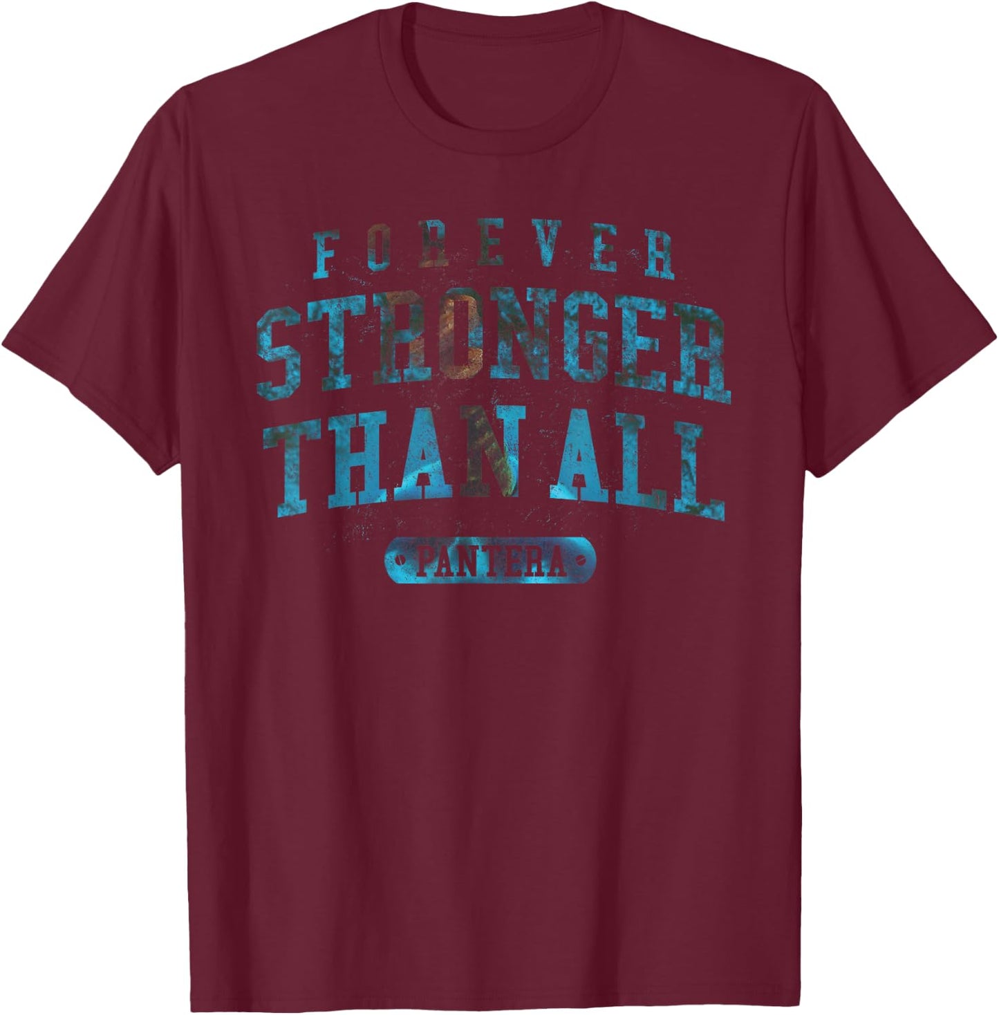 Pantera Official Forever Stronger Than All Blue T-Shirt - T-Shirt | Maroon