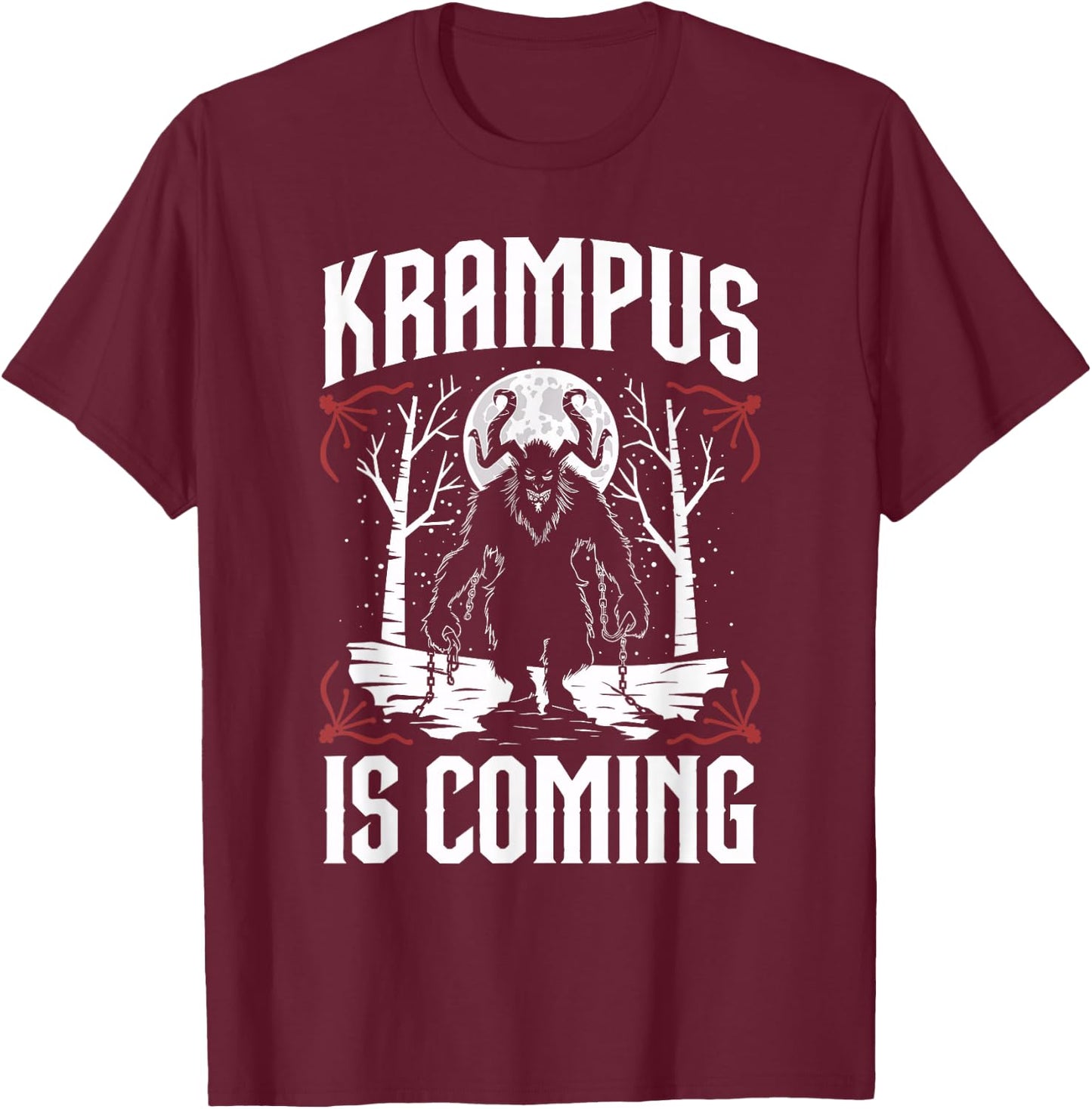 Krampusnacht Christmas Monster Krampus Lover Festive Horror T-Shirt - T-Shirt | Maroon