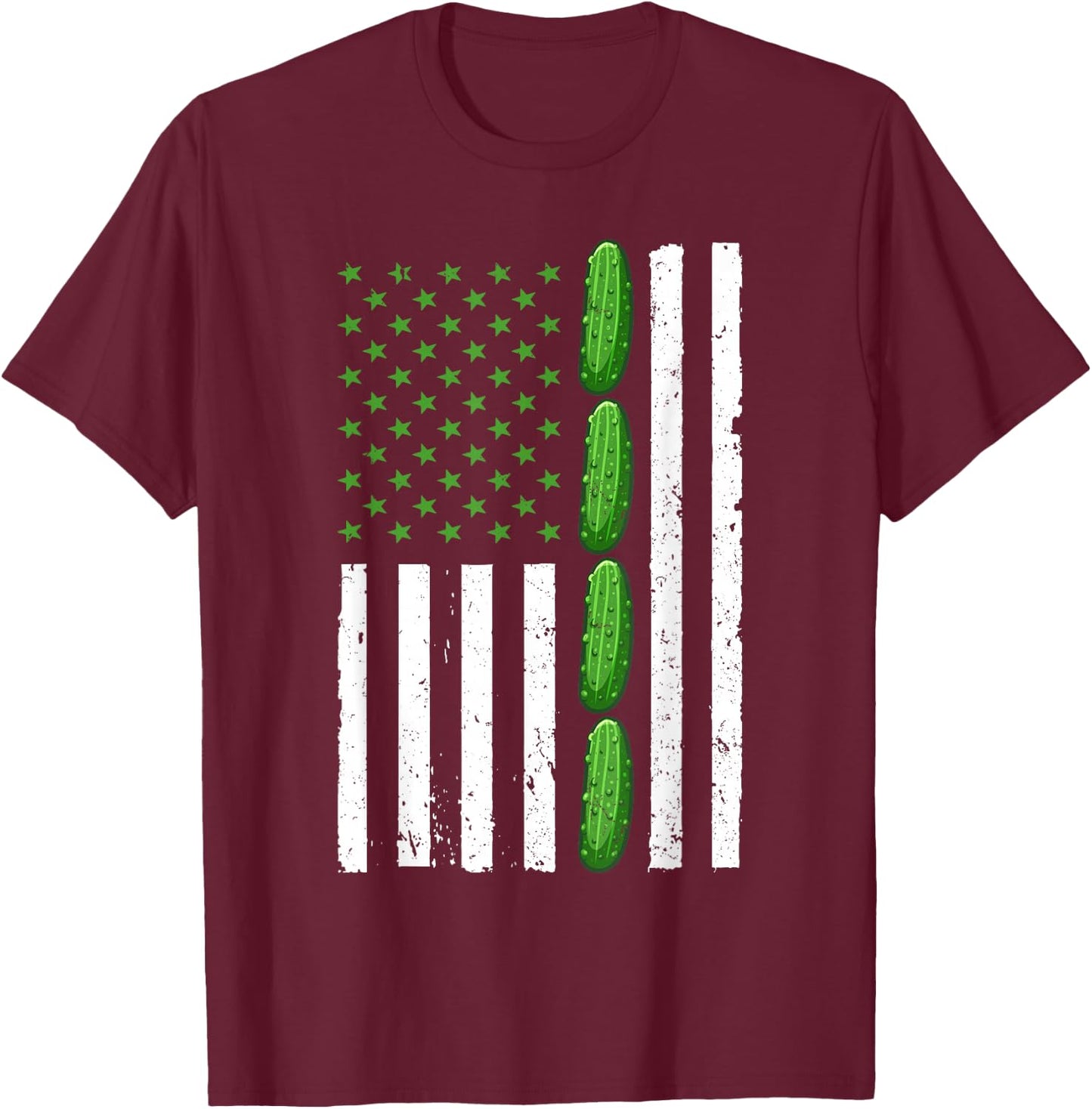 Funny Pickle Art Women Kids Pickle Lover Pickle T-Shirt - T-Shirt | Maroon