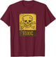 Toxic Rusted Warning Sign with Skull Warning Sign . T-Shirt - T-Shirt | Maroon