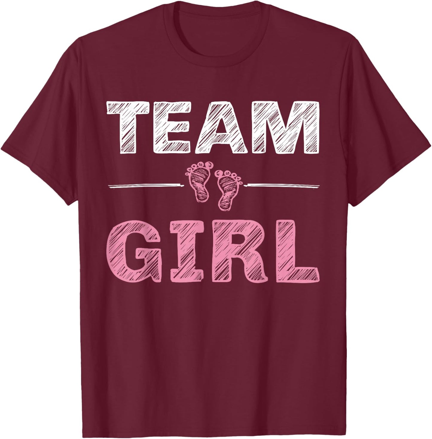 Team Girl Gender Reveal Party Gifts Soon To Be Baby Shower T-Shirt - T-Shirt | Maroon