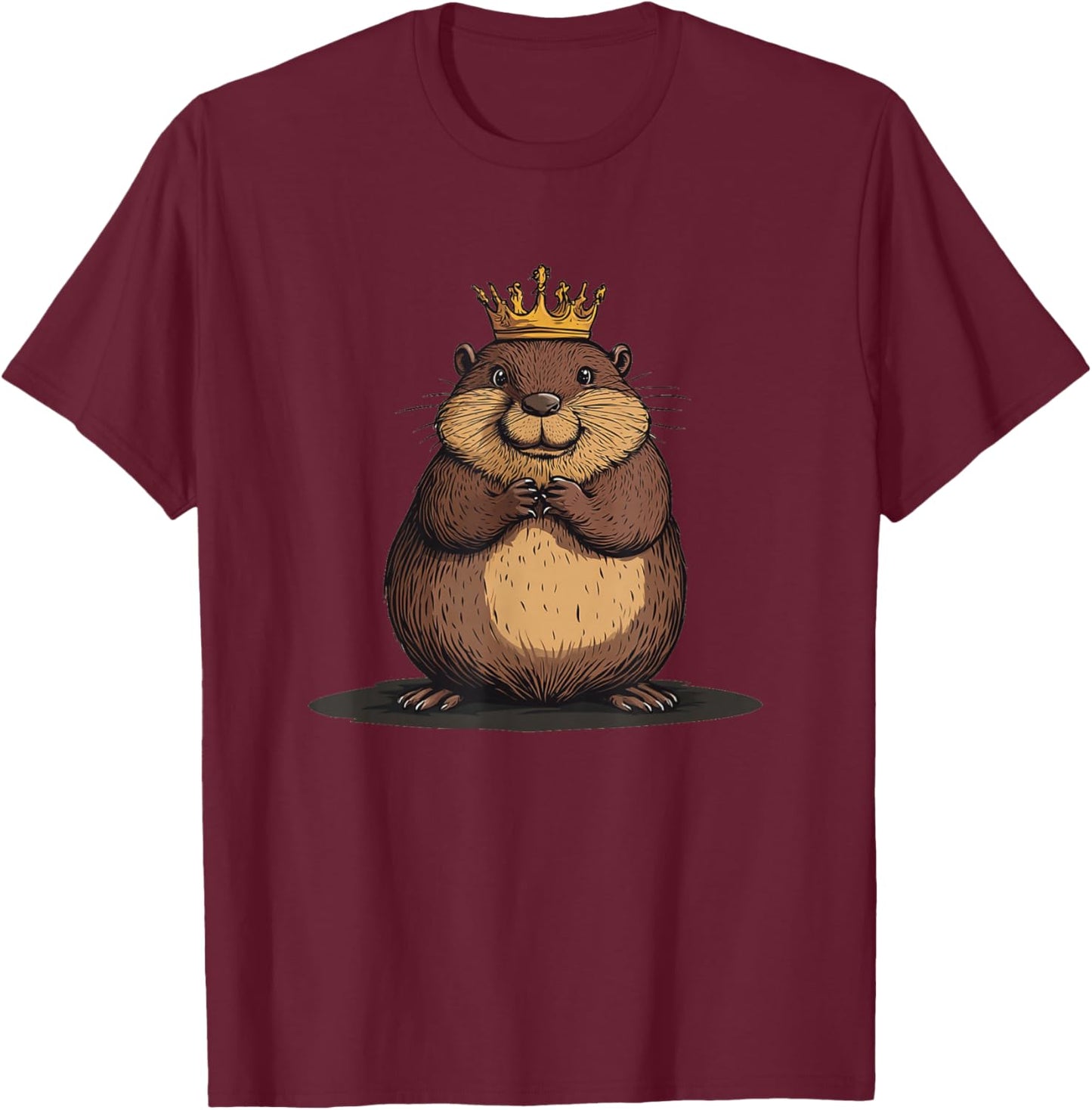 Funny Beaver with Crown wears it proud for King Fans T-Shirt - T-Shirt | Maroon