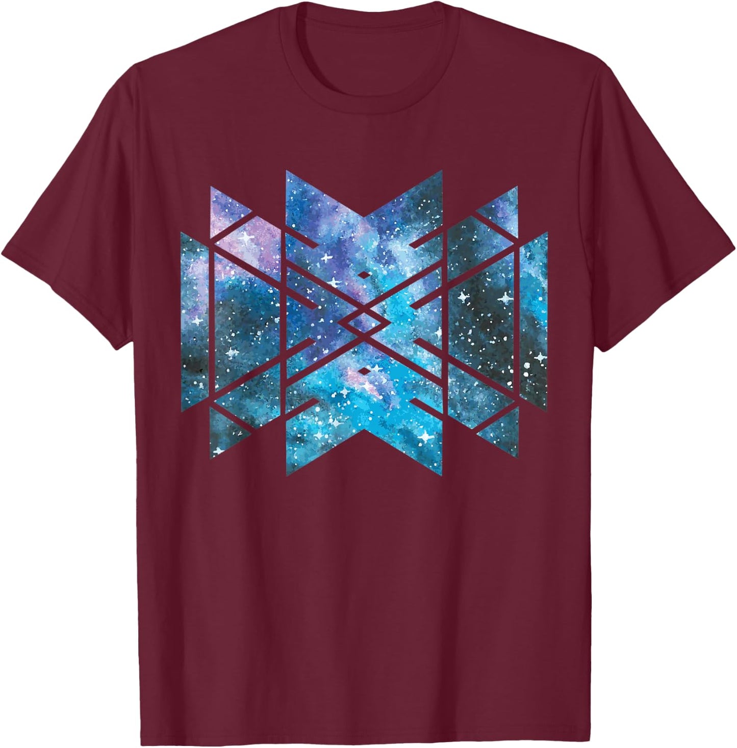 Sacred Geometry Cosmic Galaxy Universe Outer Space Gift T-Shirt - T-Shirt | Maroon