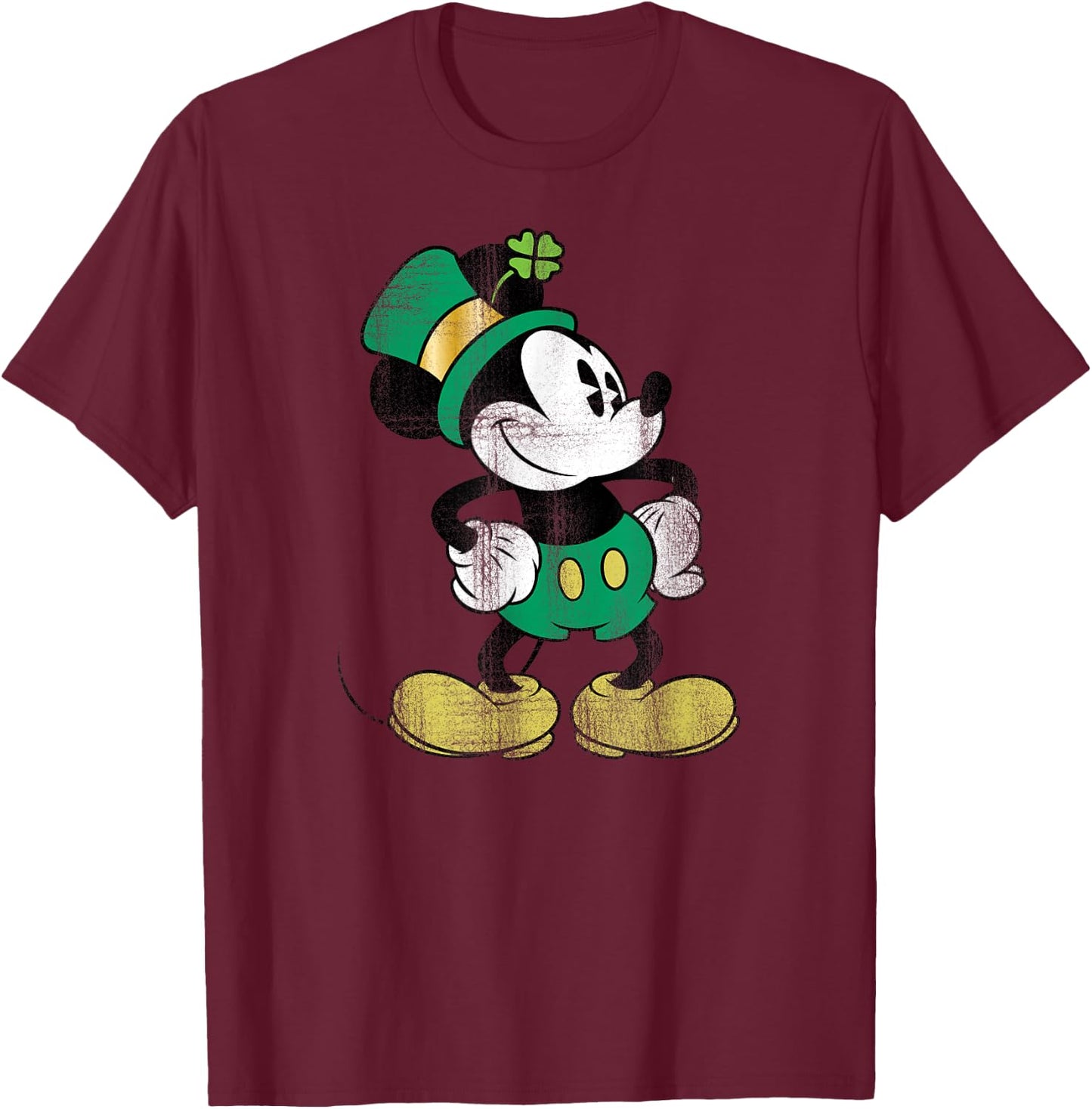 Mickey Mouse - St. Patrick's Day Leprechaun T-Shirt - T-Shirt | Maroon