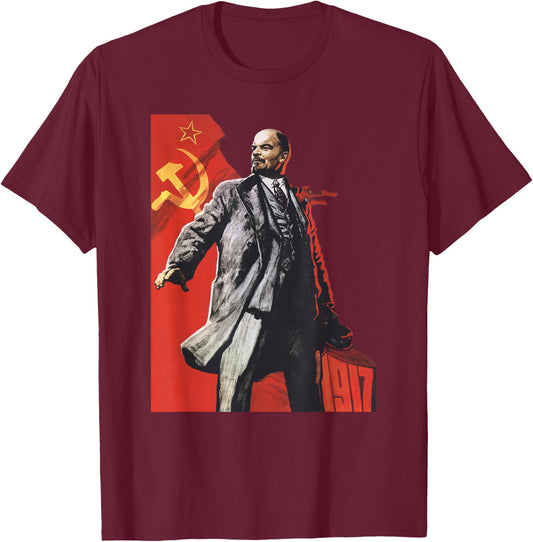 Lenin Forever Soviet Union USSR Russia Retro Vintage Jersey T-Shirt - T-Shirt | Maroon