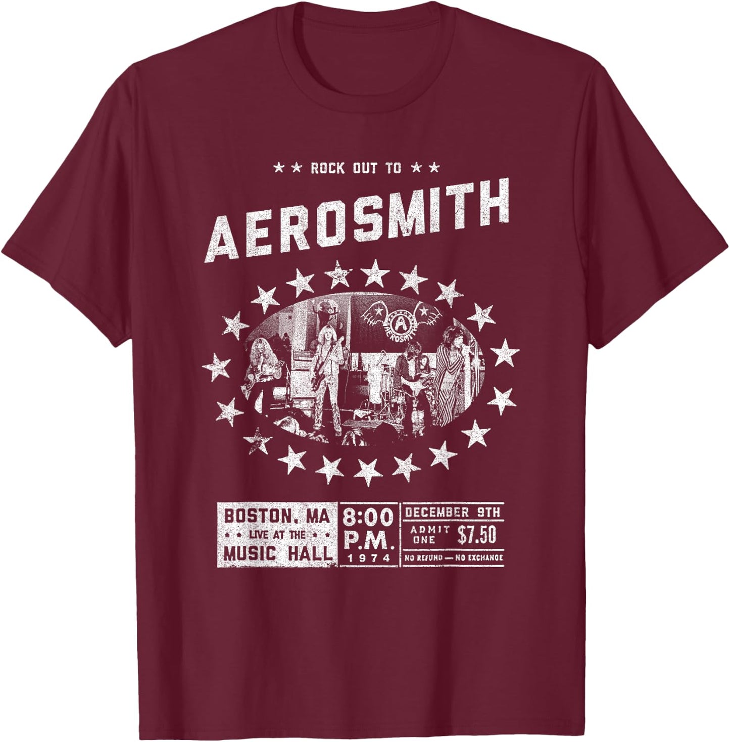 Aerosmith - Live at the Music Hall T-Shirt - T-Shirt | Maroon