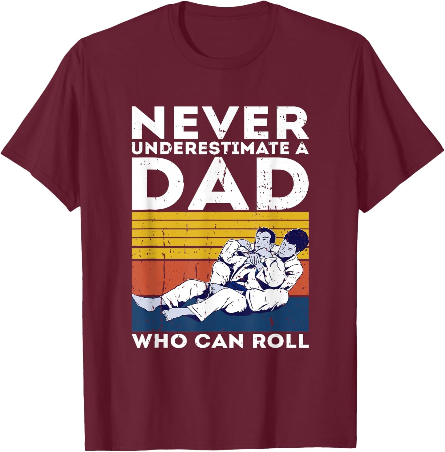 Retro Jiu-Jitsu Dad BJJ Men Father Vintage T-Shirt - T-Shirt | Maroon
