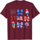 Coquette Bow Ice Cream America Patriotic 4th of July Women T-Shirt - T-Shirt | Maroon