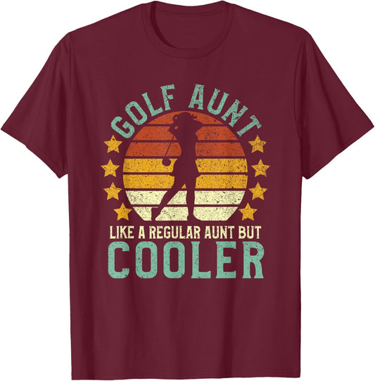 Golf Aunt | Funny Female Golfer Gift Golfing Lover T-Shirt - T-Shirt | Maroon