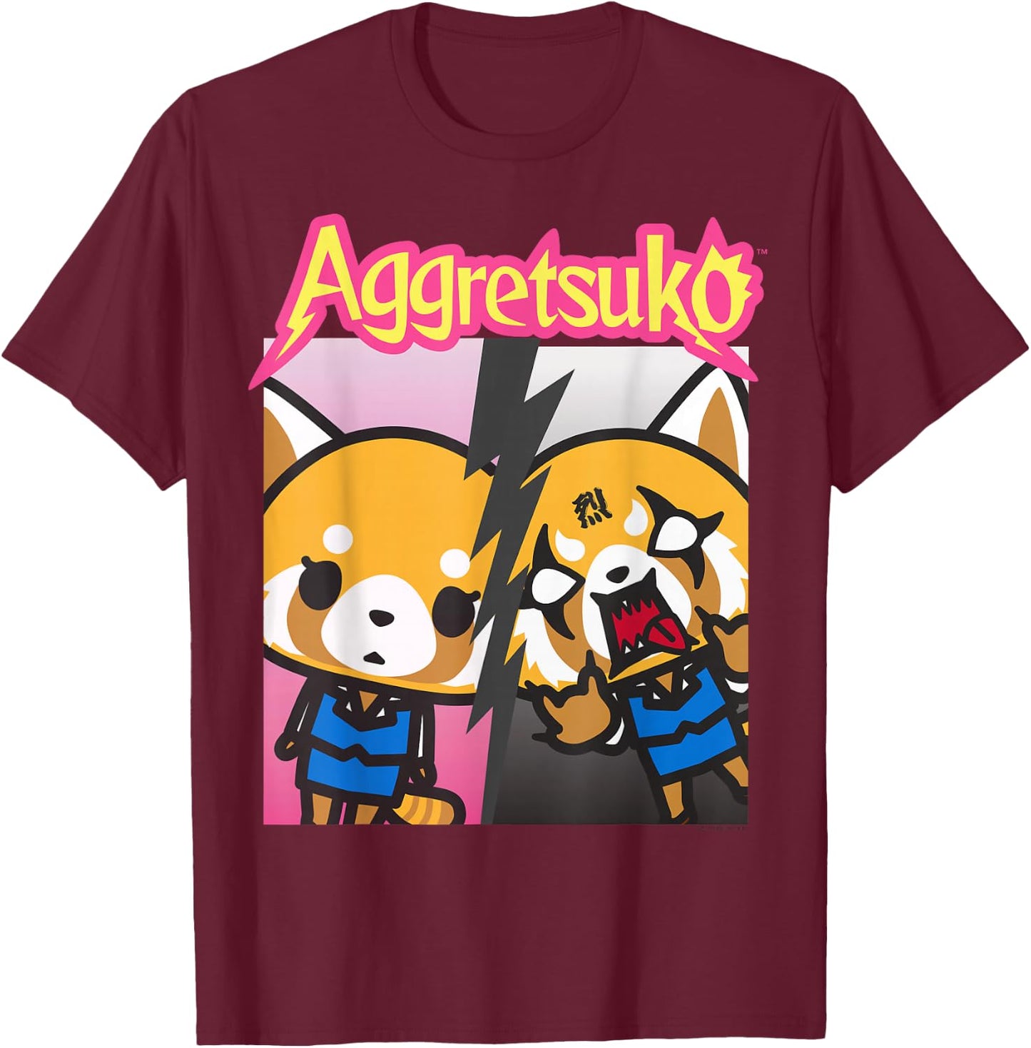 Aggretsuko Split Personality Shirt T-Shirt - T-Shirt | Maroon