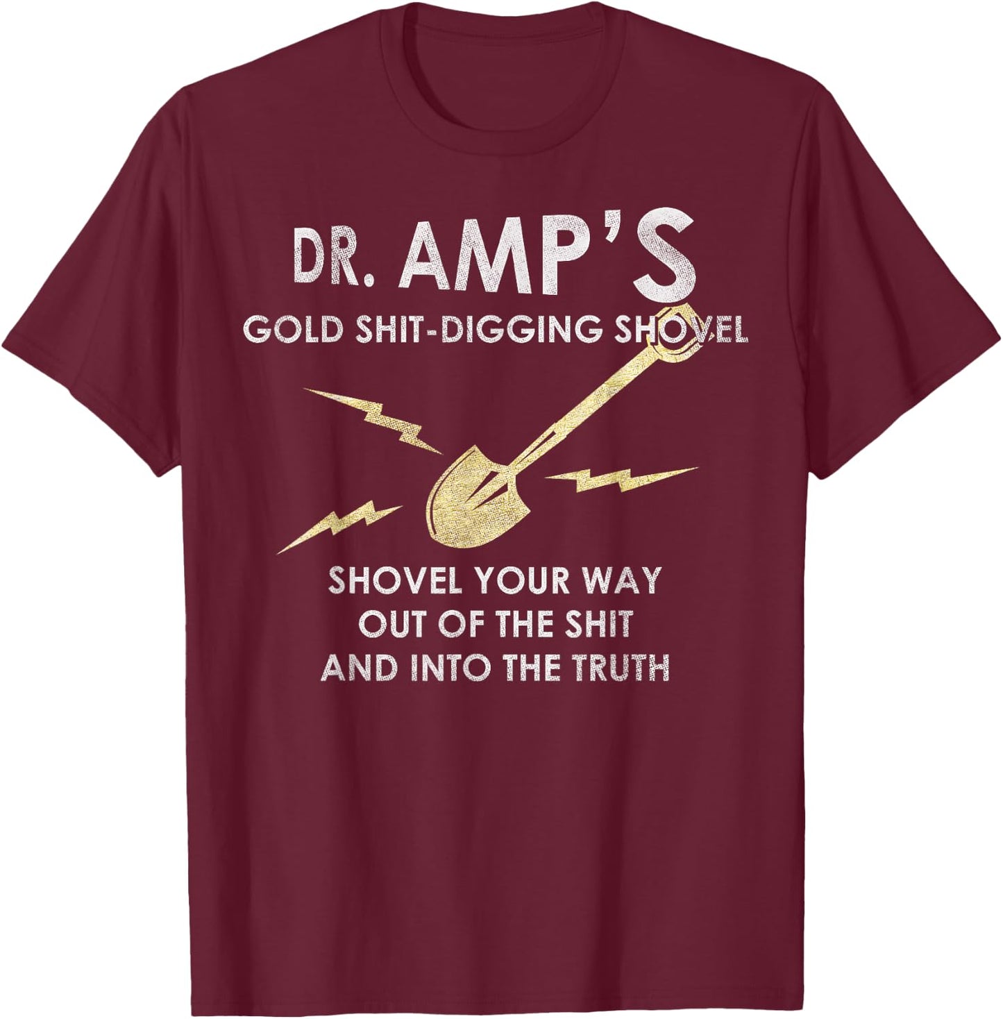 Twin Peaks Dr. Amps Gold Shovel Ad Logo Graphic T-Shirt - T-Shirt | Maroon