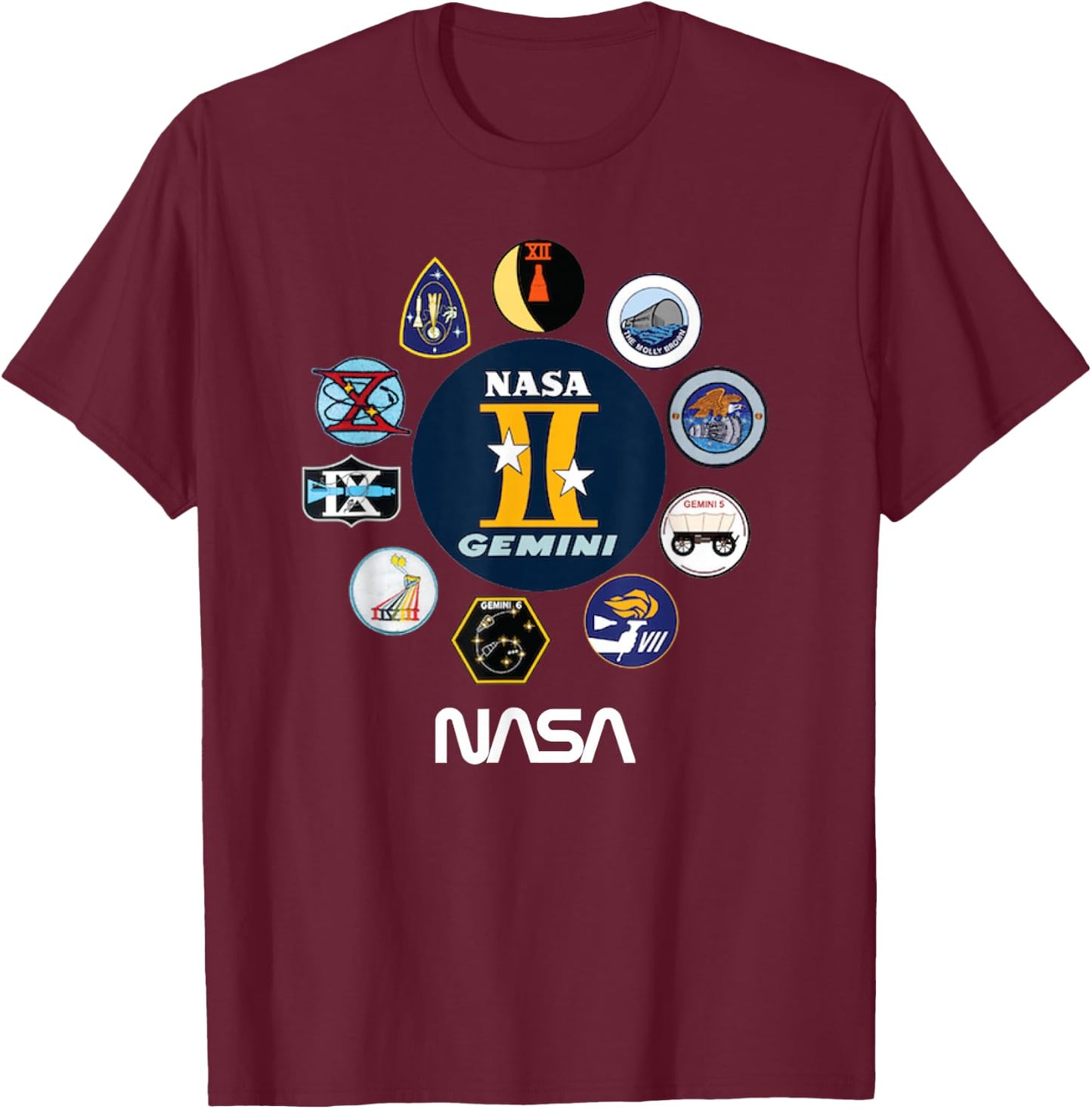 NASA Project Gemini T-Shirt - T-Shirt | Maroon