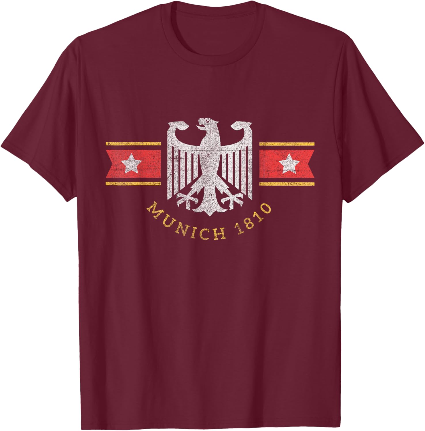 Munich Germany Eagle Stars and Bars Souvenir T-Shirt - T-Shirt | Maroon
