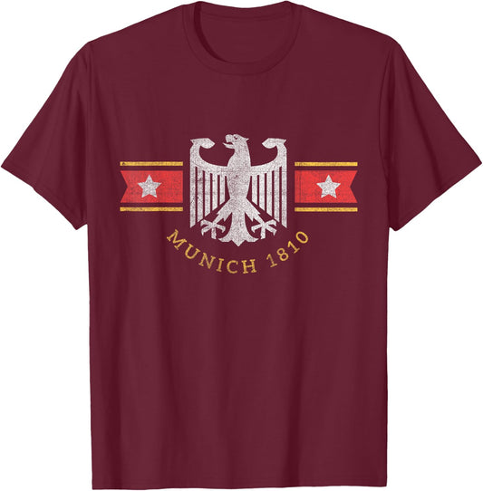 Munich Germany Eagle Stars and Bars Souvenir T-Shirt - T-Shirt | Maroon