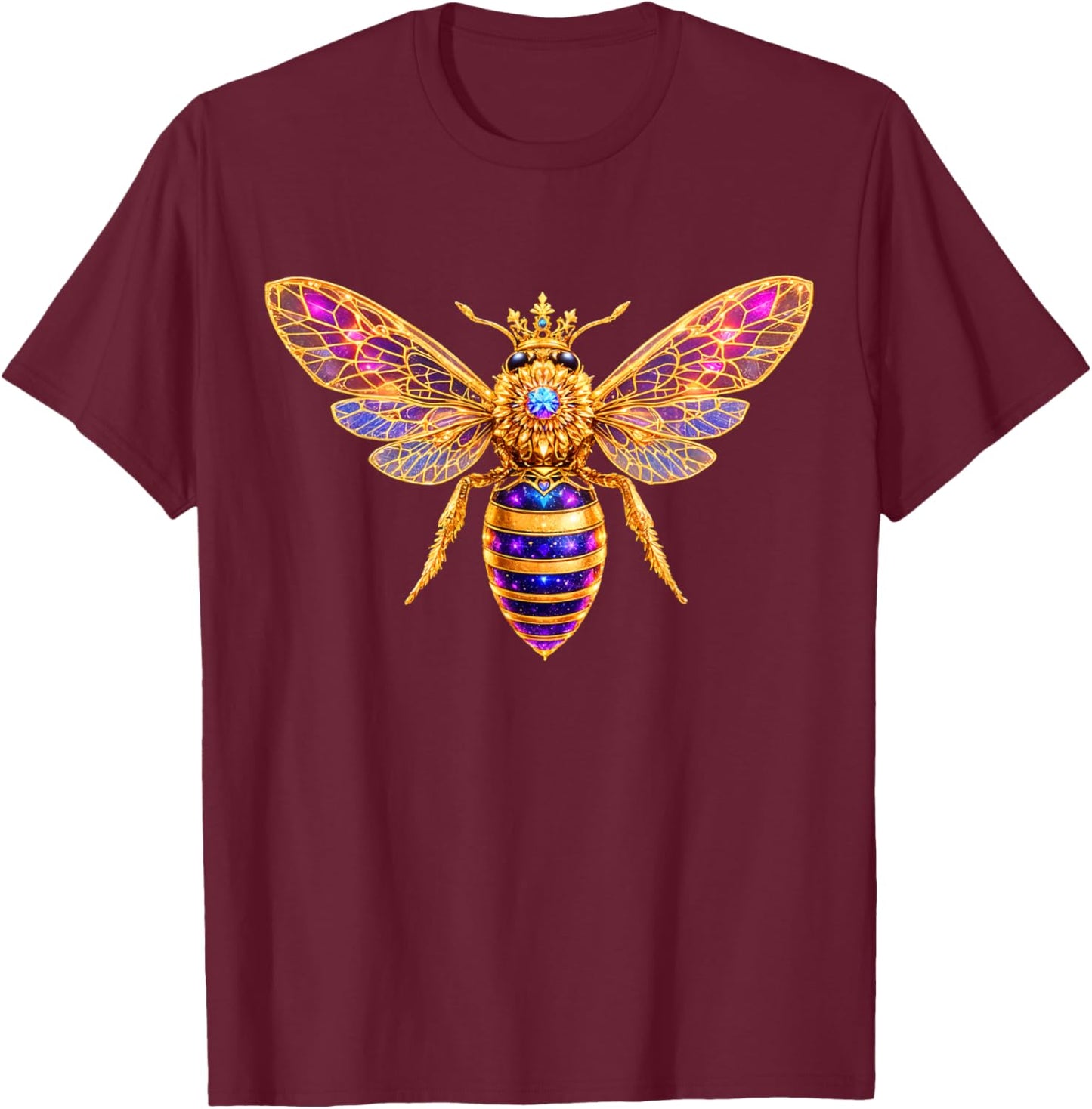 Queen Bee Crown Women Men Girls Honey Hive Bee Keeper Bee T-Shirt - T-Shirt | Maroon