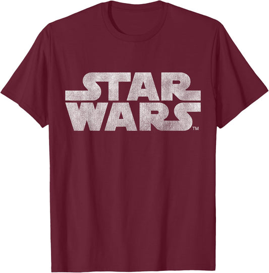 Star Wars Simple Vintage Logo Graphic T-Shirt - T-Shirt | Maroon