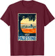 Visit Palestine Vintage Middle East Poster T-Shirt - T-Shirt | Maroon