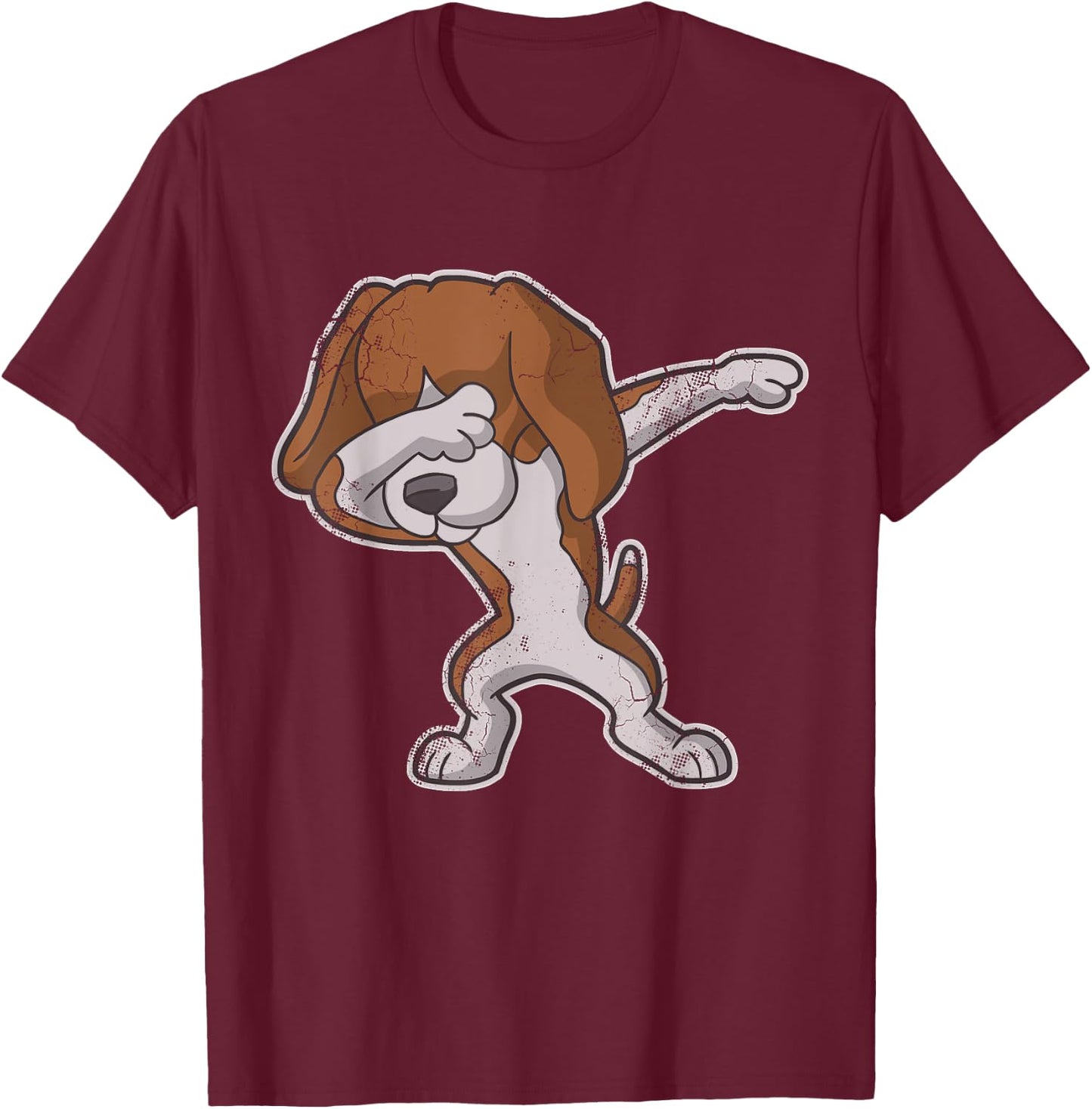 Beagle Dabbing Dog Dab Dance Women Girls Kids T-Shirt - T-Shirt | Maroon