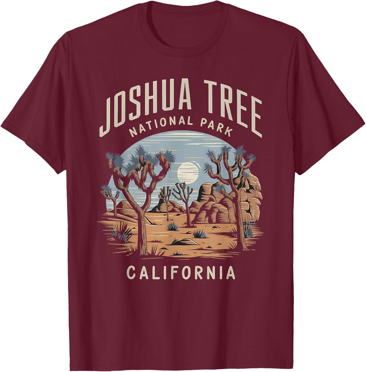 Discover the Beauty of Joshua Tree National Park California T-Shirt - T-Shirt | Maroon