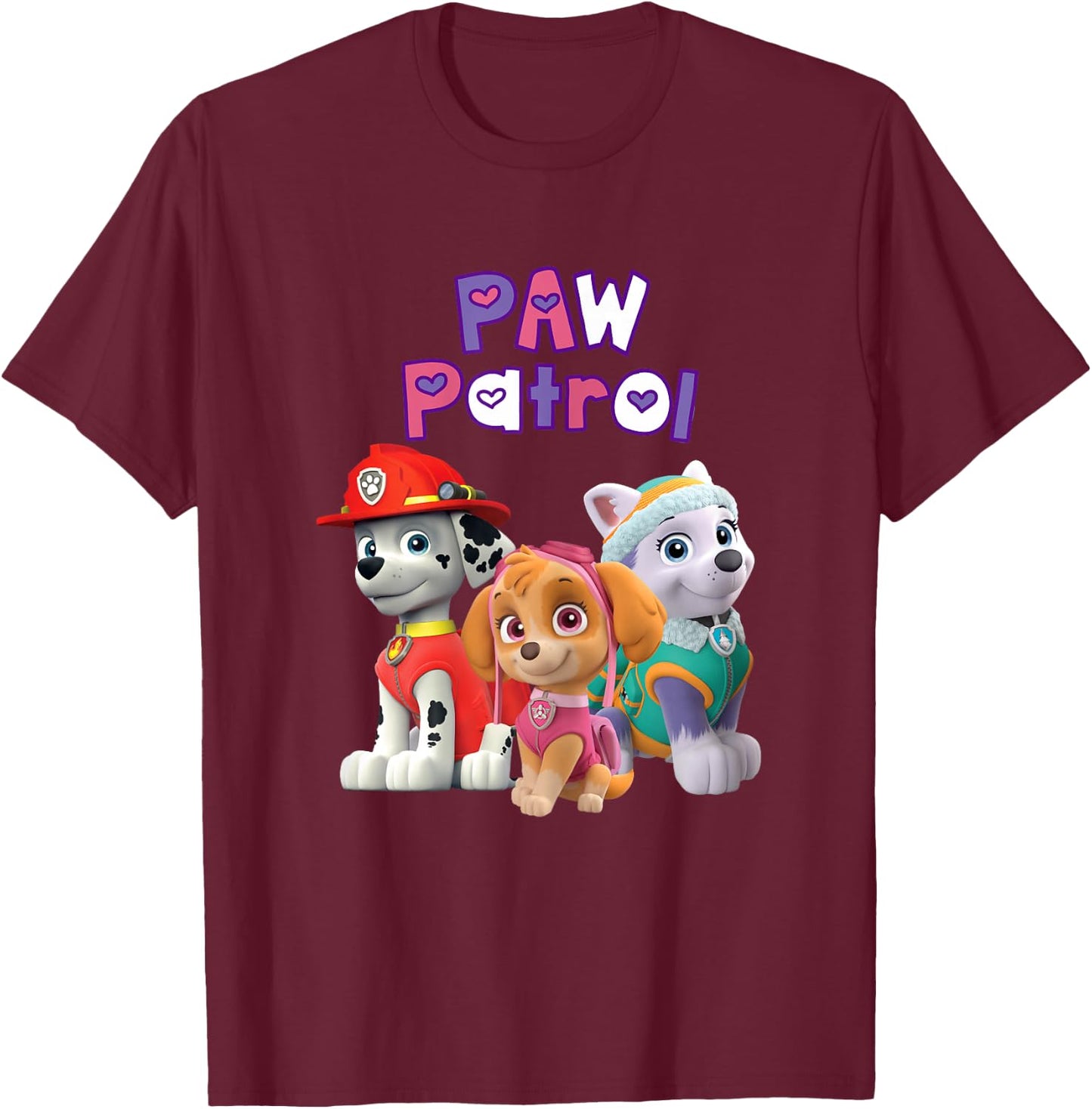 PAW Patrol (Marshall, Skye, Everest) Group T-Shirt - T-Shirt | Maroon