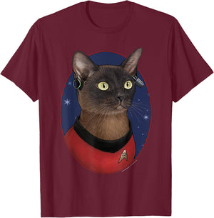 Star Trek: The Original Series Nyota Uhura Cat Portrait T-Shirt - T-Shirt | Maroon