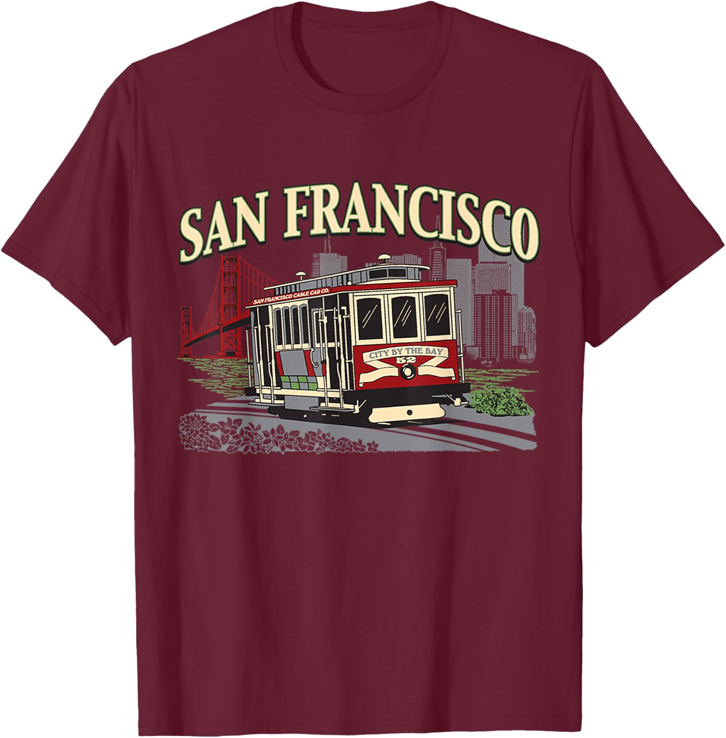 San Francisco Golden Gate California Republic T-Shirt - T-Shirt | Maroon