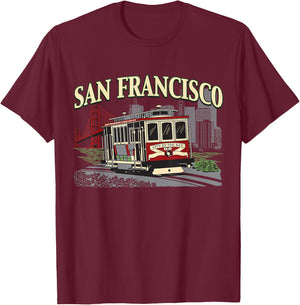 San Francisco Golden Gate California Republic T-Shirt - T-Shirt | Maroon