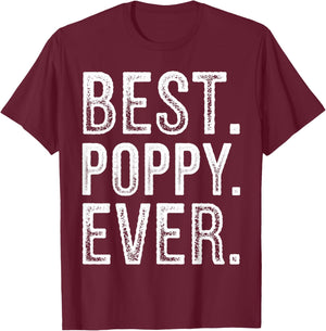 Poppy Design for Grandpa Grandfather from Grandkids Poppy T-Shirt - T-Shirt | Maroon