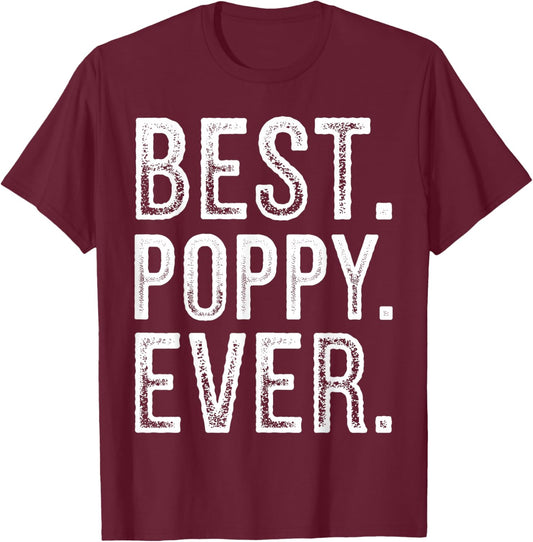 Poppy Design for Grandpa Grandfather from Grandkids Poppy T-Shirt - T-Shirt | Maroon
