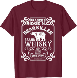 Bear Killer Brand Whisky - Fraser's Ridge Gift T-Shirt - T-Shirt | Maroon