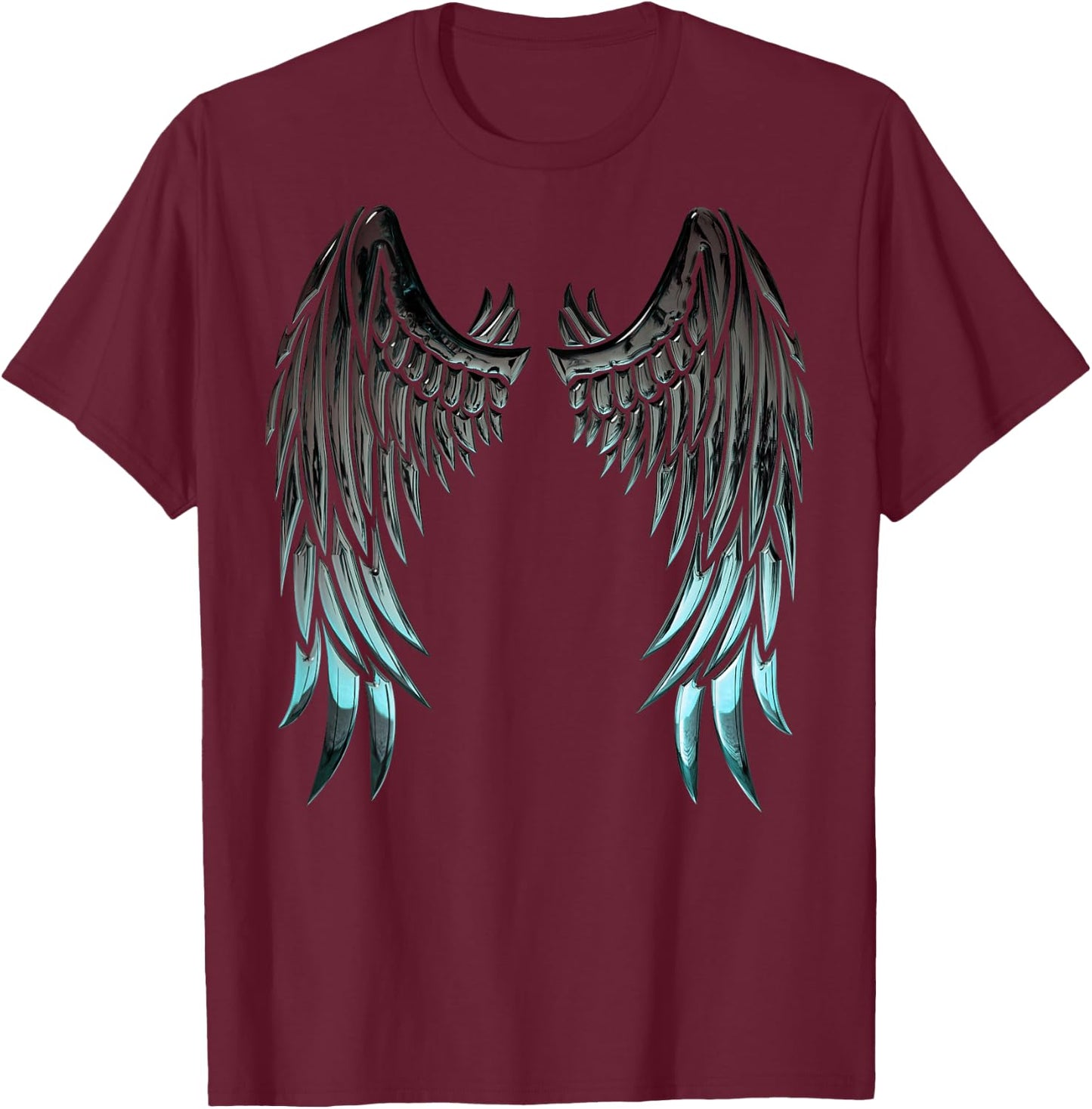 Angel Wings Back Print T-Shirt - T-Shirt | Maroon