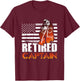 Retired American Firefighter Captain Retirement Gift T-Shirt - T-Shirt | Maroon
