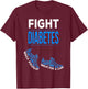Fight Diabetes Walk for a Cure Awareness Ribbon T1D Type 1 T-Shirt - T-Shirt | Maroon