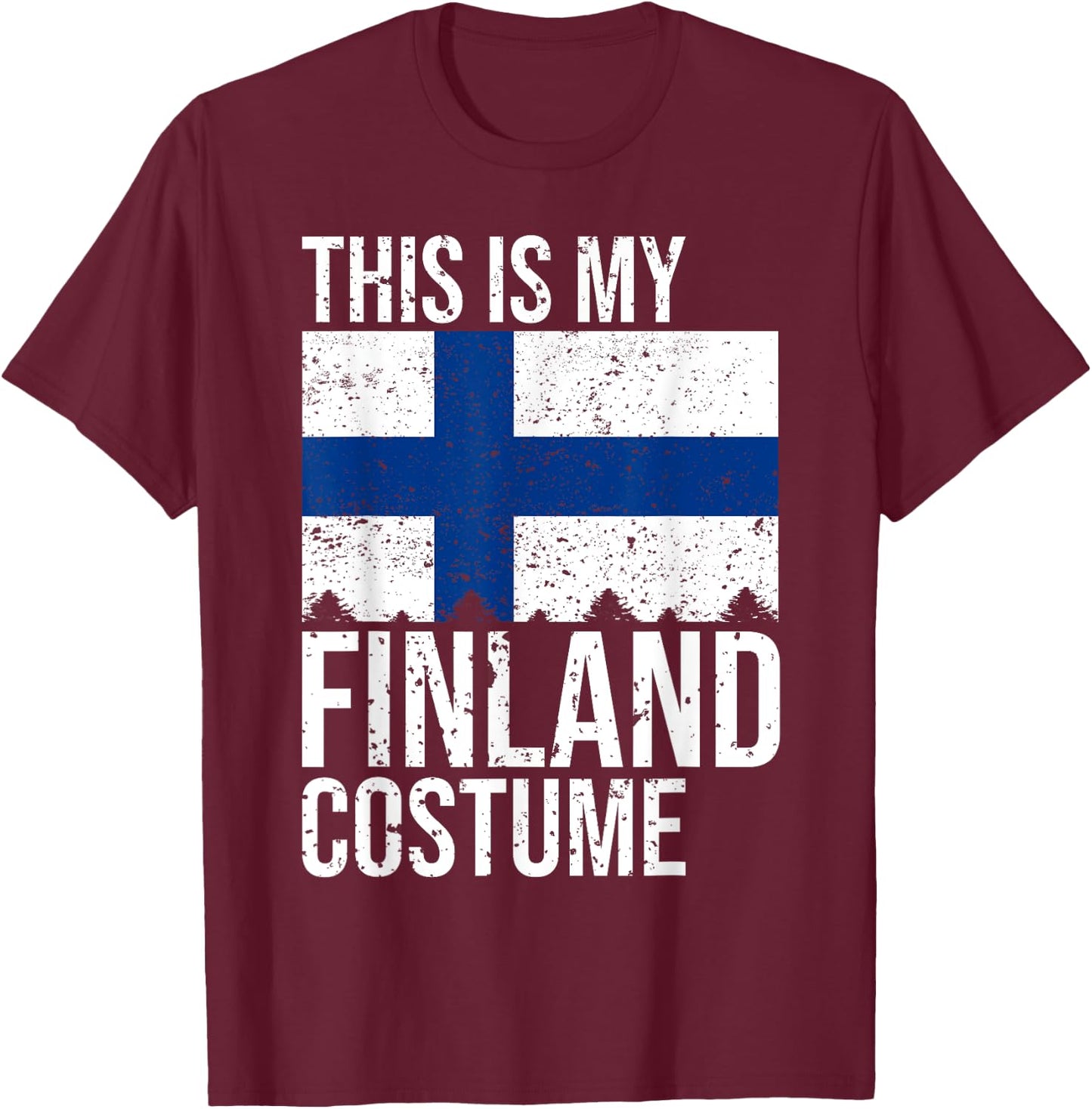 Vintage This is my Finland Flag Costume design For Halloween T-Shirt - T-Shirt | Maroon