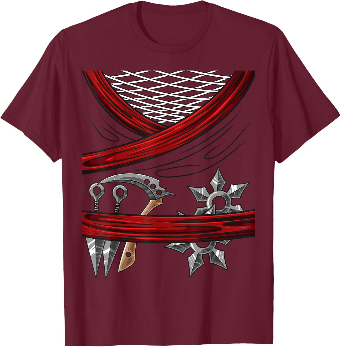 Cool Ninja Uniform | Funny Lazy DIY Halloween Costume Gift T-Shirt - T-Shirt | Maroon
