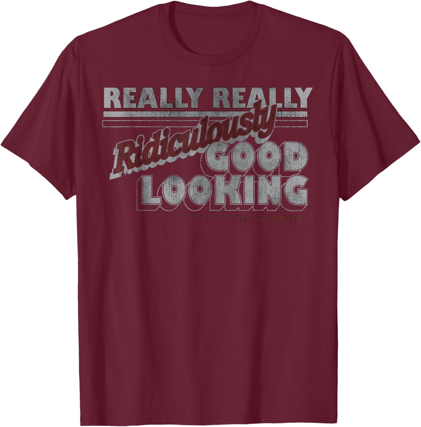 Zoolander Really Ridiculously Good Looking Title Logo T-Shirt - T-Shirt | Maroon