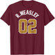 Harry Potter Weasley Jersey Small T-Shirt - T-Shirt | Maroon