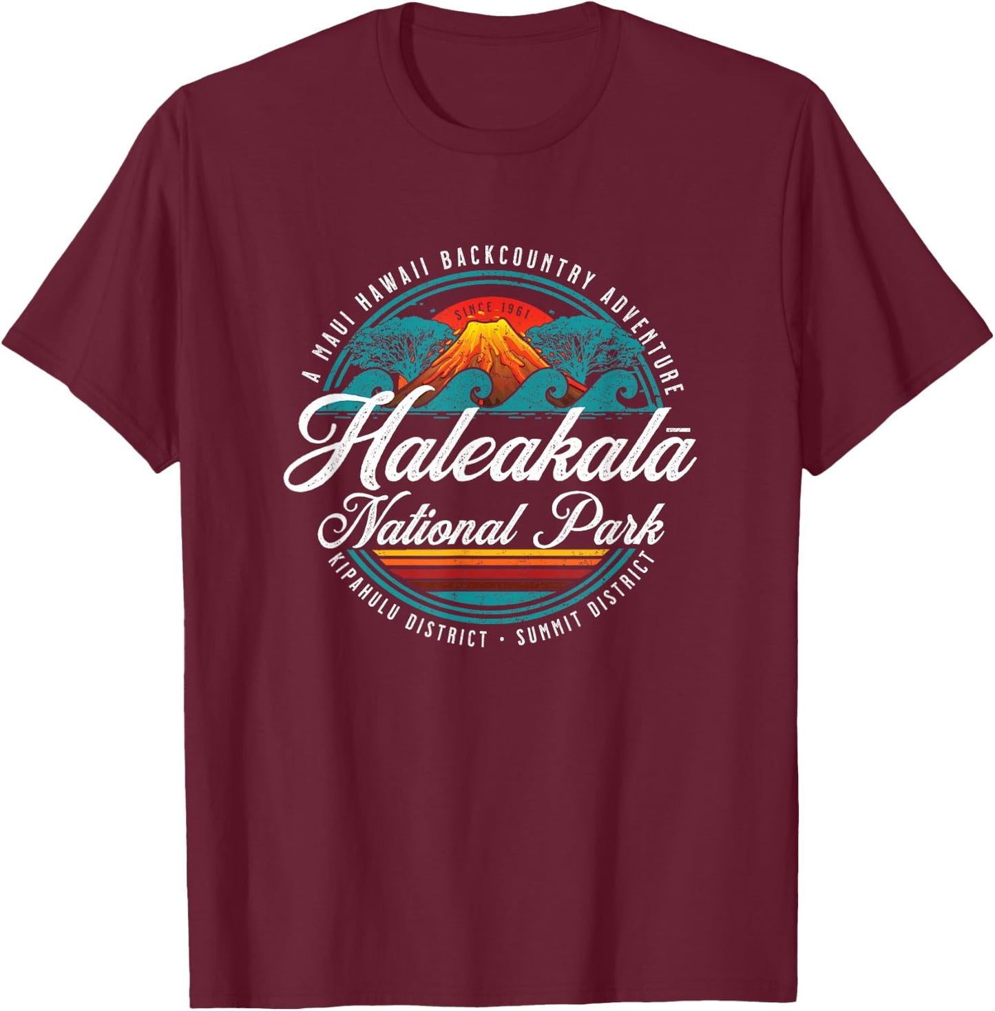 Haleakala National Park USA Sunrise Viewing Hiking Souvenir T-Shirt - T-Shirt | Maroon