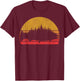 Salmon Fishing Retro Sunset Forest Vintage Outdoors T-Shirt - T-Shirt | Maroon