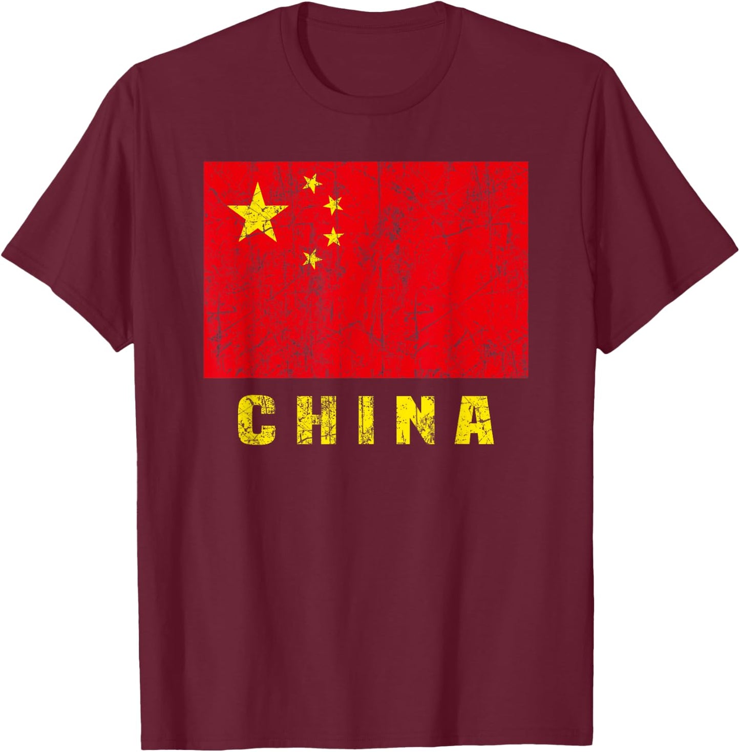 China Flag Chinese National Symbol Patriotic Men Women T-Shirt - T-Shirt | Maroon